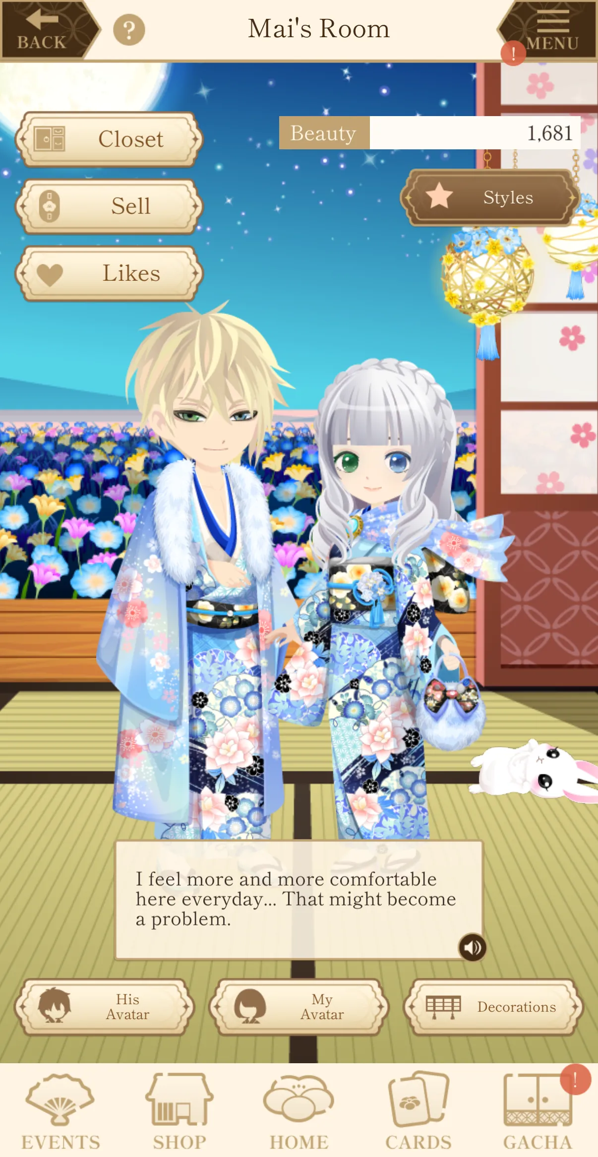 Avatar customization screenshot