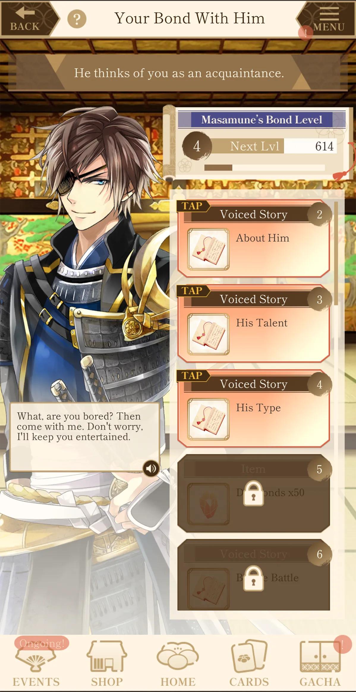 Character interaction screenshot
